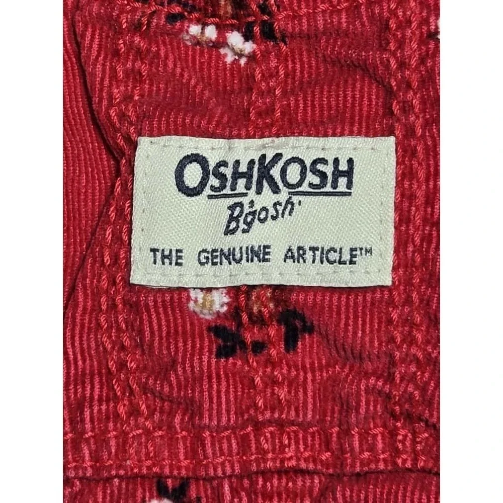 OshKosh Bgosh Toddler Corduroy Jumper Dress Red Floral 2T‎ Cute Outfit